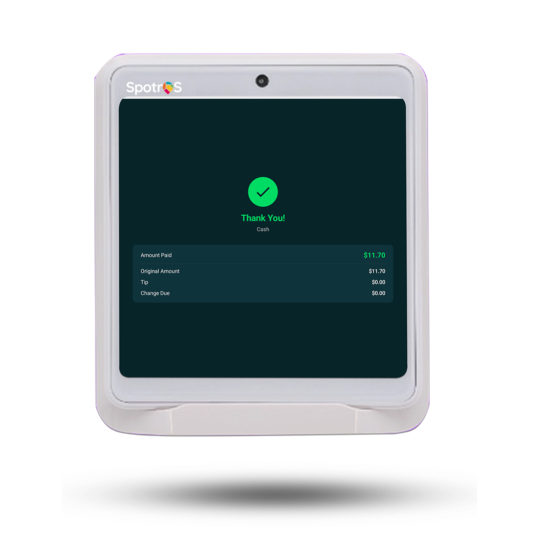 SpotrOS customer-facing payment display